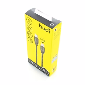 Budi BD160C USB-C–USB-C kabelis, 1 m, 2.4 A, melns