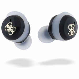 Guess Bluetooth austiņas GUTWSJ144ESK TWS + dokstacija melna/melna Iridescent 4G Printed Logo