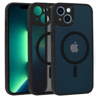 Pilnīgs matēts Mag vāks viedtālrunim Iphone 13 - melns