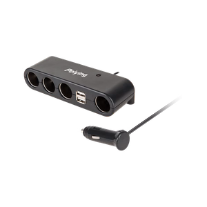 4 ligzdu automašīnas piesmēķētāja sadalītājs ar kabeli un USB