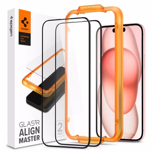 Spigen ALM Glass FC закалённое стекло для iPhone 15 Plus - чёрный 2 шт.
