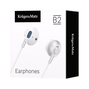 Kruger&Matz B2 ausīs ievietojamas austiņas ar mikrofonu, baltas