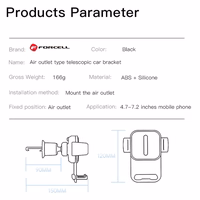 FORCELL F-GRIP GuardianAV auto turētājs ventilācijas atverei melns