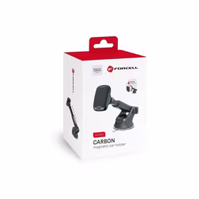 FORCELL F-GRIP Carbon H-CT327 magnētiskais auto turētājs vējstiklam / paneļim melns