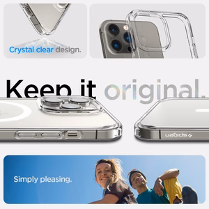 Spigen Ultra Hybrid Magnētiskais apvalks ar MagSafe iPhone 14 Pro - caurspīdīgs/balts