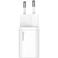 Baseus Si USB-C 25W 3A ātrās uzlādes lādētājs ar USB-C / USB-C 1m kabeli - balts
