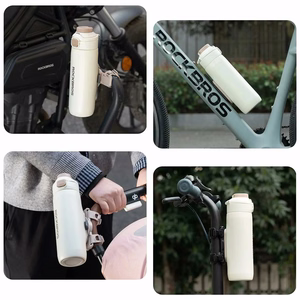 Rockbros S550H-1 700 ml termopudele ar magnētisko turētāju un stiprinājuma siksnu - bēša