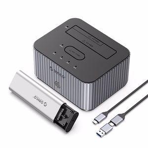 Orico IT28E-C 2 disku dokstacija ar M.2 NVME 2.5"/3.5 HDD/2.5" SSD klonēšanas funkciju - pelēka