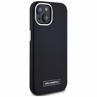 Karl Lagerfeld FW Metal Plate Magnētiskais iPhone 15 viedtālruņa apvalks - melns