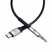 Audio kabelis 3mk USB-C uz 3,5 mm 1,0 m melns