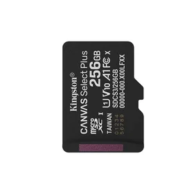 Kingston memory card 256GB micSDXC Canvas Select Plus Gen3 150R A1 Single Pack w/o ADP