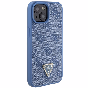 Guess GUHCP15SP4TDSCPB iPhone 15 6.1" zils/zils cietais viedtālruņa apvalks Crossbody 4G Metal Logo