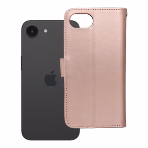 MEZZO Book apvalks viedtālrunim IPHONE 16e (SE 4 2025) - lācis rozā zelta
