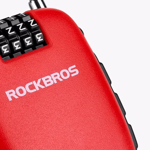 Rockbros 32420981001 velosipēda slēdzene ar ievelkamu trosi, sarkana