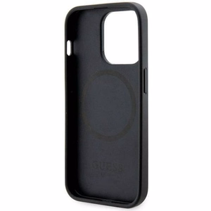 Guess GUHMP14LHGCFSEK iPhone 14 Pro 6.1" melns/melns cietais apvalks GCube Svītras MagSafe