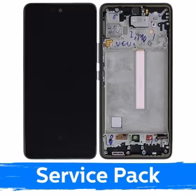 LCD Displejs Saderīgs ar Samsung A536 A53 5G Ar Frame / Melns / (Service Pack)