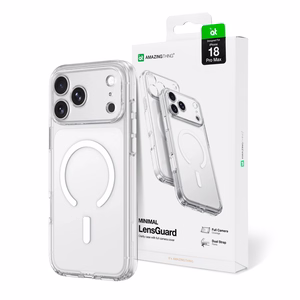 AmazingThing Minimal Mag Lens maciņš modelim iPhone 18 Pro Max, ar kameras aizsargu un siksniņas stiprinājumu, saderīgs ar MagSafe – krāsa: caurspīdīga