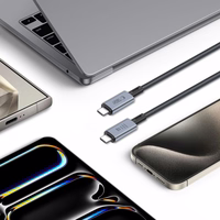 Tech-Protect UltraBoost Max USB-C 4.0 / USB-C 4.0 PD kabelis 240W 8K 40Gbps 1m - pelēks