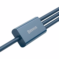 USB Kabelis Baseus "3in1 Superior" Zils 150cm (līdz 3.5A)