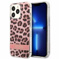 Guess GUHCP13LHSLEOP iPhone 13 Pro / 13 6.1" rozā/rozā cietais apvalks Leopards