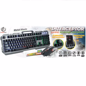 Rebeltec vadu komplekts: LED tastatūra + pele INTERCEPTOR spēlētājiem