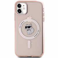 Karl Lagerfeld IML Choupette Magnētiskais viedtālruņa apvalks iPhone 11 / Xr - rozā