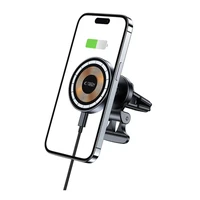 Tech-Protect MM15W-V5 automašīnas tālruņa turētājs ar MagSafe 15W indukcijas lādētāju, stiprināms pie gaisa ventilācijas - melns