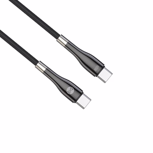 Forever Sleek kabelis USB-C - USB-C 1,0 m 60W melns