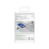 Puro PROLITE 20W sienas lādētājs USB-A / USB-C + USB-C - USB-C kabelis 1.2m - balts