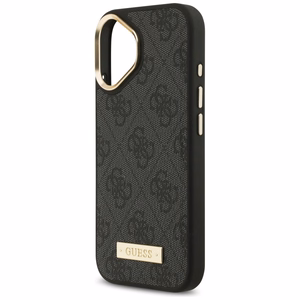 Guess 4G Logotipa Plāksne Magnētiskais viedtālruņa apvalks iPhone 17 melns