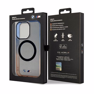 BMW Gradient Bumper Magnētiskais viedtālruņa apvalks iPhone 15 Pro Max - pelēks