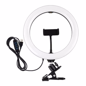 LED Ring Lamp 26cm, ar Phone Holder un Mounting Clamp, USB