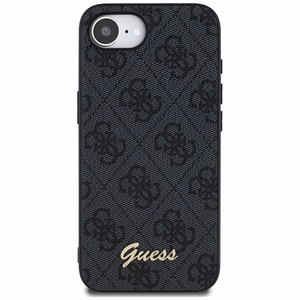 Guess 4G Script Logo MagSafe viedtālruņa apvalks iPhone 16e - melns