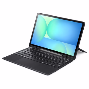 Dux Ducis DK sērijas tastatūras maciņš Samsung Tab S10 FE+ (Plus) ar fona apgaismojumu, melns