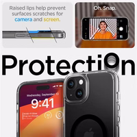 Spigen Ultra Hybrid S Magnētiskais viedtālruņa apvalks ar statīvu iPhone 15 Plus - Melns