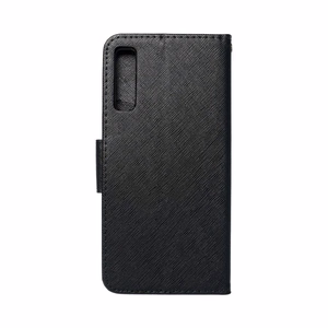 FANCY grāmatas veida viedtālruņa apvalks SAMSUNG A7 2018 (A750) melns