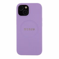 Guess Saffiano magnētiskais viedtālruņa apvalks iPhone 15 Plus - violets