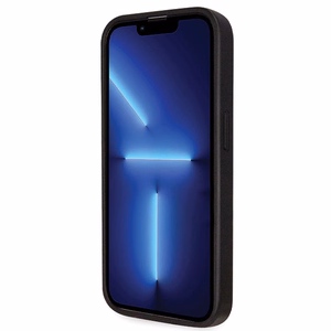 Guess GUHCP14LP4TDSCPK apvalks iPhone 14 Pro - melns krustenisks 4G metāla logotips