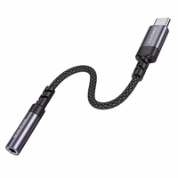 Borofone Adapteris BV24 Graceful - C tipa savienotājs ar 3,5 mm jack ligzdu - pelēks