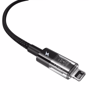 Baseus Gem USB-A uz Lightning 2.4A ātras uzlādes kabelis 1 m, melns