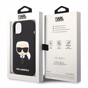 Karl Lagerfeld Silikona Karl's Head Magnētiskais viedtālruņa apvalks iPhone 14 Plus - melns
