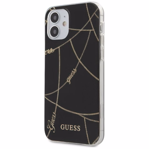 Guess GUHCP12SPCUCHBK iPhone 12 mini 5.4" чёрный/чёрный жёсткий чехол Gold Chain Collection