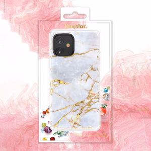 Kingxbar Agate Series case decorated printed Agate iPhone 12 mini green