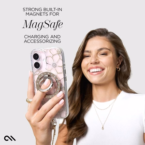 Case-Mate Floral Gems MagSafe vāciņš ierīcei iPhone 16 Plus, zelta krāsā