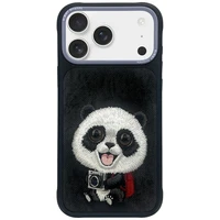 Nimmy Big Eyed Pet 2.0 pandas viedtālruņa apvalks iPhone 17 Pro Max - melns
