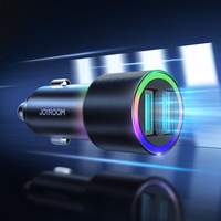 Auto lādētājs Joyroom "JR-CL10" Melns (2xUSB / 24W)