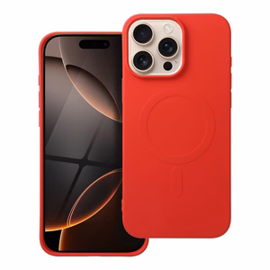 SILIKONA MAGNĒTISKAIS APVALKS (liels caurums) saderīgs ar MagSafe priekš IPHONE 16 Pro Max sarkans