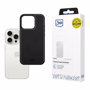 3mk Hardy Apple Silky Leather MagCase viedtālruņa apvalks Apple iPhone 15 Pro - melns