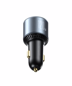 Joyroom JR-CCN07 car charger 120W 2xUSB-C USB-A + USB-C cable 100W - dark gray