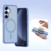 Dux Ducis Lawa ādas apvalks Samsung Galaxy S25+ ar noņemamu magnētisko maku - zils